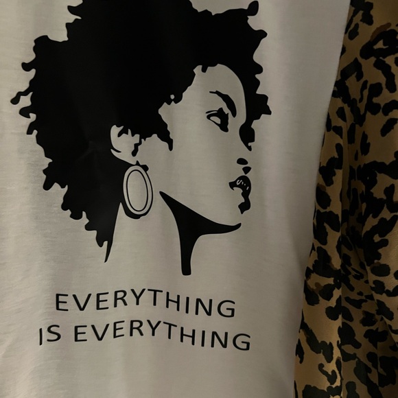Tops - LAURYN HILL UPCYCLED TEE CHEETAH PRINT LONG SLEEVES WHITE BLACK NWT